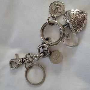 Kathy Van Zeeland Silver Heart Keychain